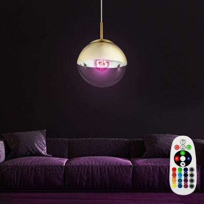 Lampada a sospensione soffitto lampada tavolo telecomando vetro dimmerabile con lampadina a LED RGB - ETC-SHOP