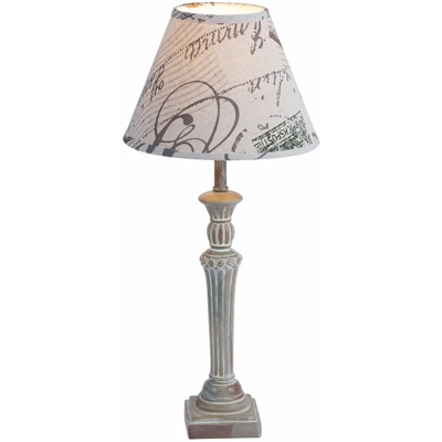 Etc-shop - Lampada da tavolo in tessuto Lampada da salotto design Parigi beige in un set che include lampadine a LED