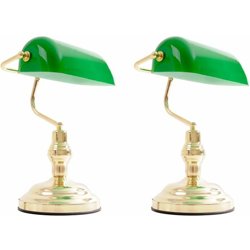 Etc-shop - Set di lampada lampada da tavolo lampada da tavolo verde antico di 2 Nostalgia Antique Retro banchiere características