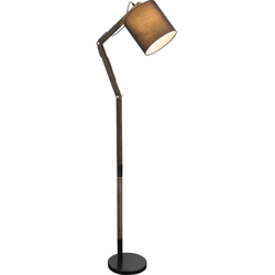 Etc-shop - La cerniera in legno è una lampada da lavoro in tessuto grigio chiaro nel set che include lampadine a LED en oferta