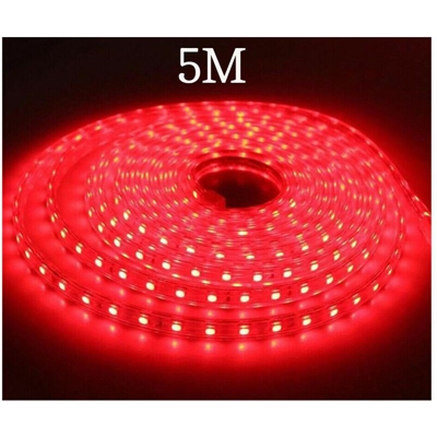 Striscia led 5M luce rossa flessibile siliconata fila led 2835 singola 220V - DRIWEI