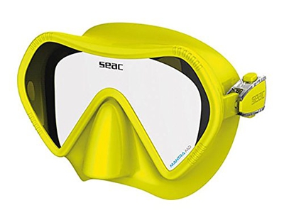 SEAC Mantra MD, Maschera da Sub Frameless per Adulti e Ragazzi in Silicone Colorato Gioventù Unisex, Giallo, ridotta