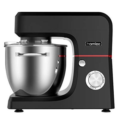 Homlee 1800W Impastatrice Planetaria Multifunzione Professionale, Ad alta potenza Robot da Cucina Capacità 6,5 litri, Elegante Nero