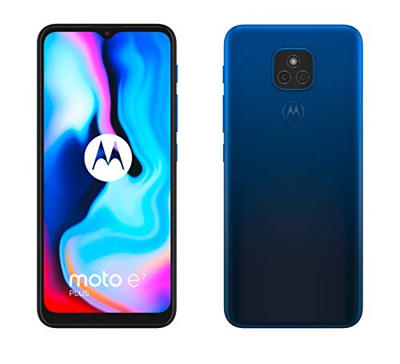 Motorola moto e7 plus (dual camera 48MP, batteria 5000 mAh, display Max Vision 6.5", processore octa-core, Dual SIM, 4/64GB, Android 10), Misty Blue