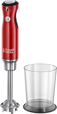 Russell Hobbs Frullatore ad Immersione Retro, Gambo e lama in Acciaio, 700 Watt, BPA Free, 2 velocità, Rosso, 25230-56