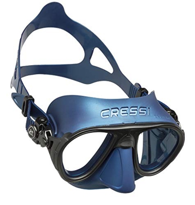 Cressi Calibro Mask, Maschera Subacqua Professionale Antifog per Apnea, Immersioni Unisex Adulto, Blu Nery/Nero