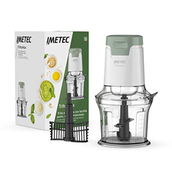 Imetec Frulla&Crea Stabmixer, Frullatore a Immersione, 3 Accessori, Tritatutto, Frusta e Bicchiere BPA free, Piede Extra Large, 2 Velocità, 1000 W, 15 características