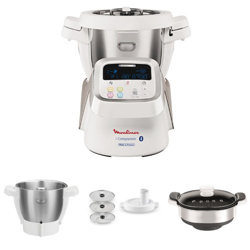 Moulinex HF9001 i-Companion Robot Multifunzione da Cucina, Connesso alla sua App + XF380E Seconda Bowl + XF3831 Taglia Verdura + XF384B Vaporiera precio