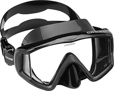 Cressi Liberty 3, Maschera per Immersioni, Apnea e Snorkeling, Disponibile in Versione Due/Tre Vetri Unisex Adulto, Nero/Nero, Taglia Unica