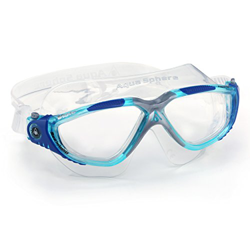 Aqua Sphere Maschera occhialini da Nuoto Vista, Realizzati in Italia, Unisex, Trans/Aqua/Blue/Grey/Clear Lens, Taglia Unica precio