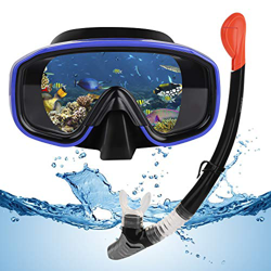 VAVADEN Set Snorkeling, Set per Lo Snorkeling a Secco con Snorkel Pieghevole e Occhiali per Immersioni, Maschera Subacquea Impermeabile Anti-Appanname precio