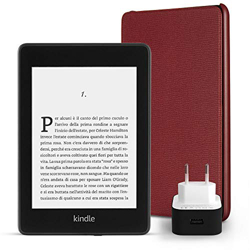 Kit essenziale Kindle Paperwhite, include un e-reader Kindle Paperwhite, 8 GB, Wi-Fi, con offerte speciali, una custodia Amazon in pelle (colore: Bord en oferta