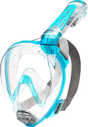 Cressi Duke, Maschera Integrale Grande Visione Snorkeling con Tubo Dry Unisex Adulto, Blu (Aquamarine), M/L en oferta