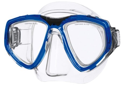 SEAC One, Maschera Sub per Immersioni Subacquee e Snorkeling con Custodia, Predisposizione Graduata per Miopia Unisex Adulto, Trasparente/Blu