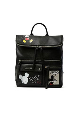 Desigual PU Backpack Medium, Zaino Medio Donna, Nero