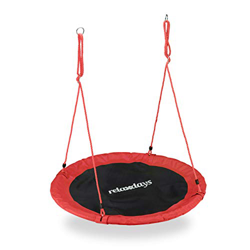 Relaxdays Altalena da Giardino a Nido, per Bambini e Adulti, Regolabile, Ø 90 cm, Portata Max. 100 kg, Rossa Unisex, Rosso, 150.00 x 90.00 x 90.00 cm características