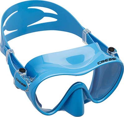 Cressi F1 Mask, Maschera Subacquea Monovetro Temperato del Tipo Frameless, Blu