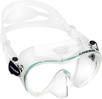 Cressi F1 Mask, Maschera Subacquea Monovetro Temperato del Tipo Frameless, Trasparente