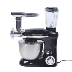 Berkalash - Impastatrice multifunzione da 1000 W, capacità robot da cucina elettrica, frullatore, ciotola in acciaio inox, 4 l, colore: Nero precio