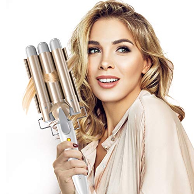 BESTOPE Ferro arricciacapelli 3 barili 25 mm Ferro ondulato per grandi onde Beach Waves Look Ferro arricciacapelli Curling Iron styling veloce per cap