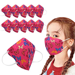 QWD 10 Pezzi 𝓜αs𝘤𝙝𝙚𝙧𝙖_𝓕𝓕𝓟２ Visiera Bocca Faccia per Bambino A 5 Strati Bambini_Mascherine Cotone Bandana Moda Fumetto della Farfalla Colorata Protezio características