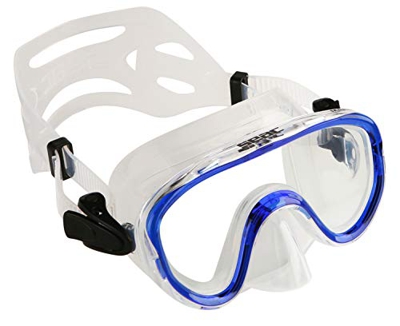 SEAC Marina, Maschera Subacquea Slt per Snorkeling e Gioco in Mare Unisex Bambini, Blu, Piccola