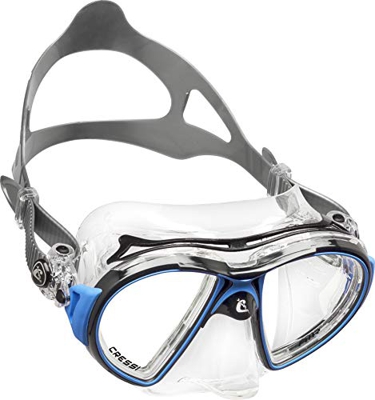 Cressi Air Mask, Maschera Subacquea Professionale Unisex-Adulto, Trasparente/Nero/Blu, Taglia unica