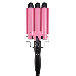 WBFN Professional Hair Curling Ferro, Ceramica dei Capelli triplice bigodino Ferri Capelli dell'onda Waver Styling Tools Styler Capelli Wand bigodino  en oferta