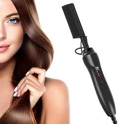 Pettine Caldo, Pettine Elettrico per Capelli Afro, 2in1 Piastra per Capelli, Styling Liscio o Mosso Riscaldamento Rapido in Ceramica, Lisciante per Ca precio