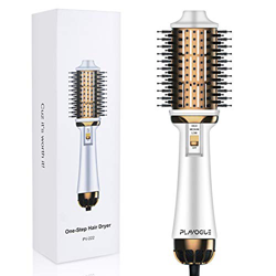 Plavogue One Step Hair Dryer Brush Volumizer w/ negativi ioni negativi, Dual Voltage, Hot Comb Iron Straightener Curler for Women International Versio en oferta