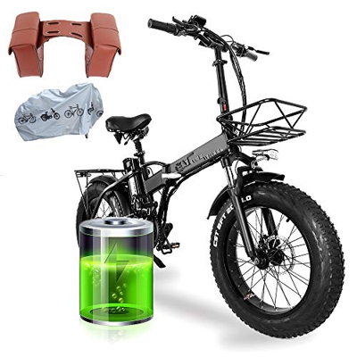 20 Pollici Bici Elettrica Pieghevole, Motore 750W Batteria Ion Litio 48V 15AH con 4.0 ruote fat e Accessori per E-bike [EU STOCK]