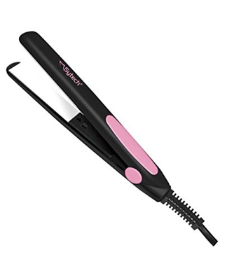 Sytech SY-PP5R - Piastra per capelli da viaggio, con piastra in ceramica, 180 °C, colore: rosa