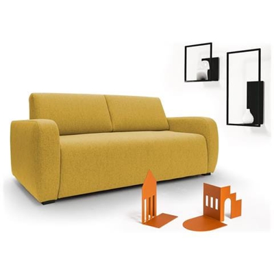 Divano Letto Duna 3 Posti 195 Cm Con Materasso Matrimoniale 140x190 Alto 20 Cm Colore Giallo