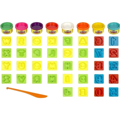 Plastilina Playset Lettere e Numeri 8 Barattolini Pasta Modellante - Playdoh