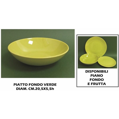 Bighouse It - PIATTO CERAMICA FONDO CM.21 VERDE