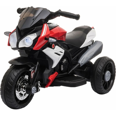 Moto elettrica per bambini 3-8 Anni con Luci Musica Batteria 6V Nera Rossa