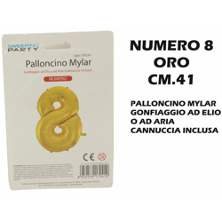 Bighouse It - PALLONCINO MYLAR CM.41 NUMERO 8 ORO precio