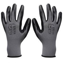 Guanti da Lavoro in Nitrile 24 Paia Grigio e Nero Misura 10/XL - Grigio - Youthup precio