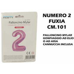 Palloncino Mylar Cm.101 Numero 2 Fuxia_ características