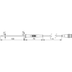 Greisinger GF 1T Sonda a penetrazione -70 fino a 250 °C Sensore tipo Pt1000 precio