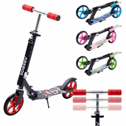 kick scooter city scooter rosso per bambini e adulti portata 100 kg - Arebos en oferta