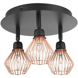 Beliani - Lampada da soffitto nero / rame VOLGA M precio