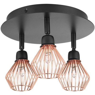 Beliani - Lampada da soffitto nero / rame VOLGA M