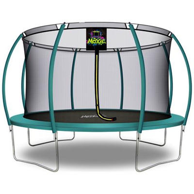 Trampolino a Zucca da Giardino ed Esterno con Rete di Sicurezza | 427 cm | Verde Scuro