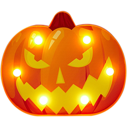 Asupermall - LED Luce notturna a forma di zucca di Halloween Luce d'atmosfera Alimentazione a batteria 2 * AA (spedita senza batterie) B bianco caldo características