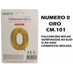 Bighouse It - PALLONCINO MYLAR CM.101 NUMERO 0 ORO características