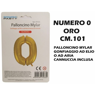 Bighouse It - PALLONCINO MYLAR CM.101 NUMERO 0 ORO