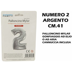 Bighouse It - PALLONCINO MYLAR CM.41 NUMERO 2 ARGENTO características