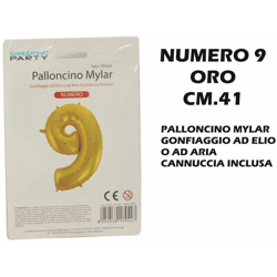 Bighouse It - PALLONCINO MYLAR CM.41 NUMERO 9 ORO precio