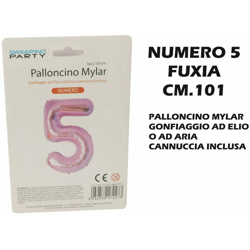 Bighouse It - PALLONCINO MYLAR CM.101 NUMERO 5 FUXIA precio